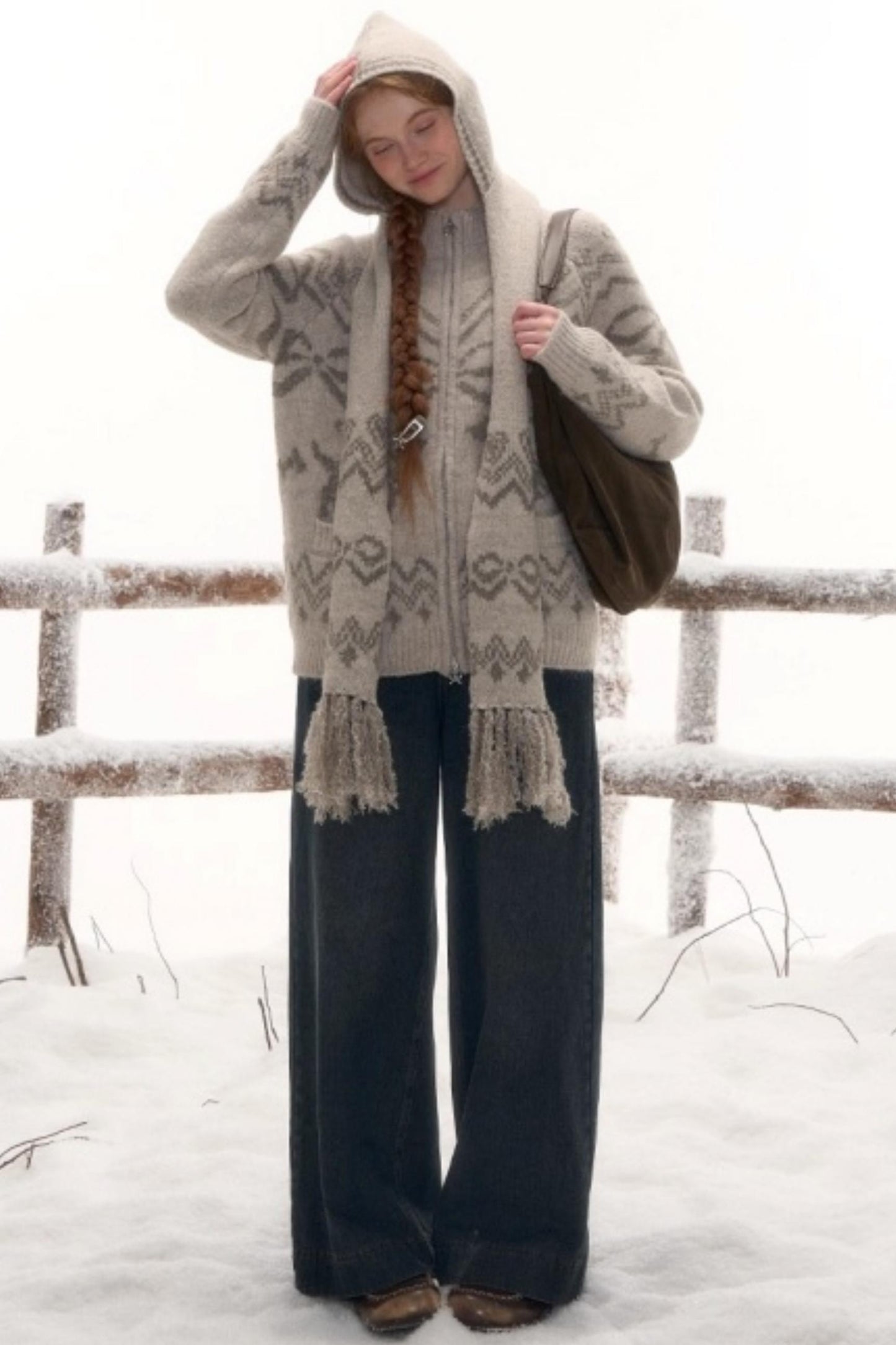 Light Bow-Knot Knit Cardigan Set-Up