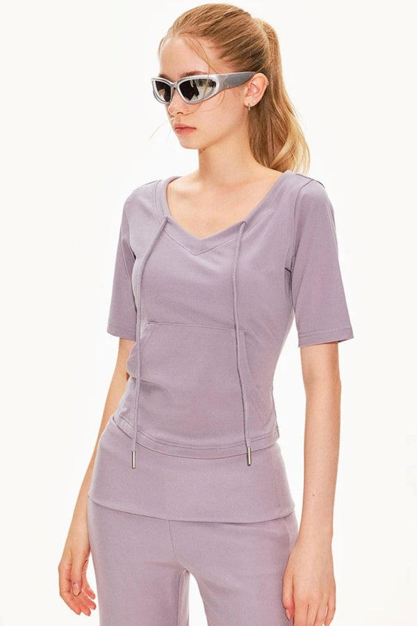 Lyocell Knit V-Neck Ensemble Set-Up