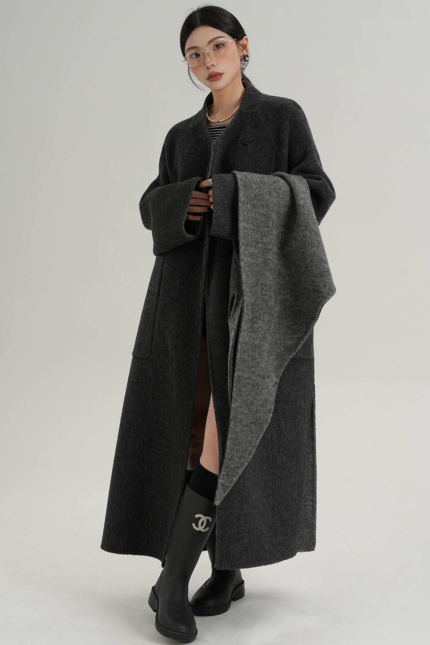 Woolen Elegance Long Jacket