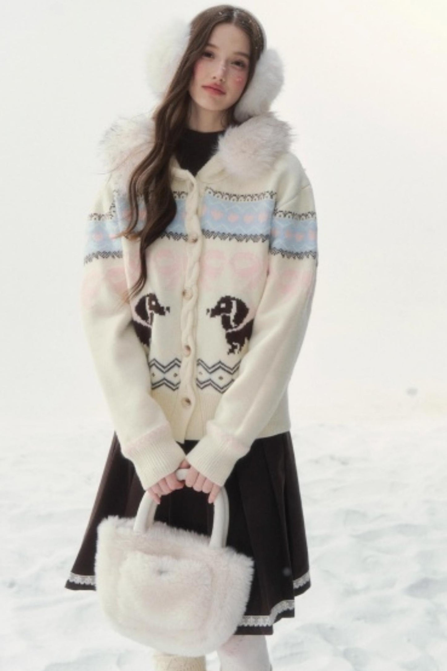 Retro Fair Isle Dachshund Sweater Jacket