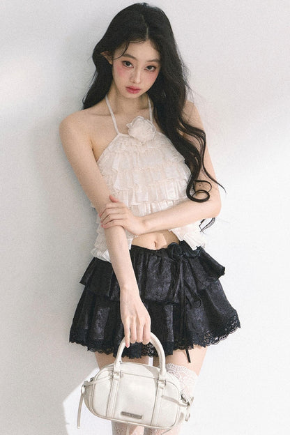 Floral Lace Bustier Skirt