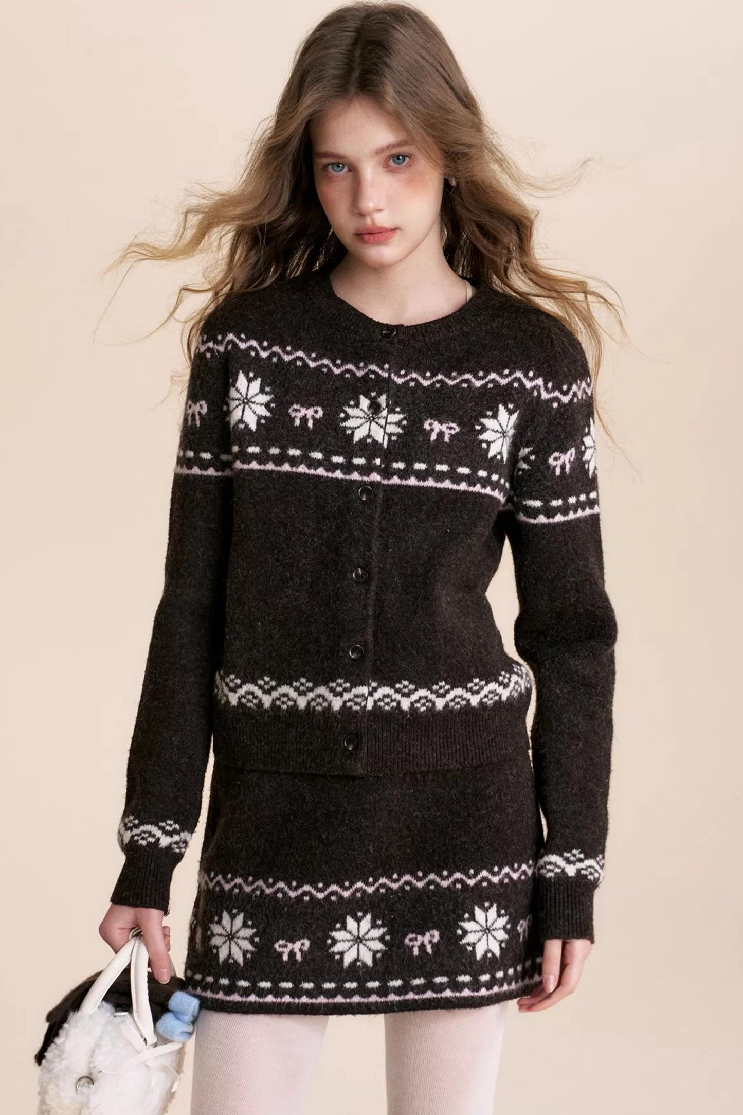 Wool Fair Isle Cardigan Set-Up