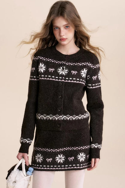 Wool Fair Isle Cardigan Set-Up