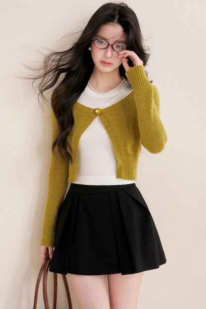 Cashmere Wool Crew Neck Knit Coat