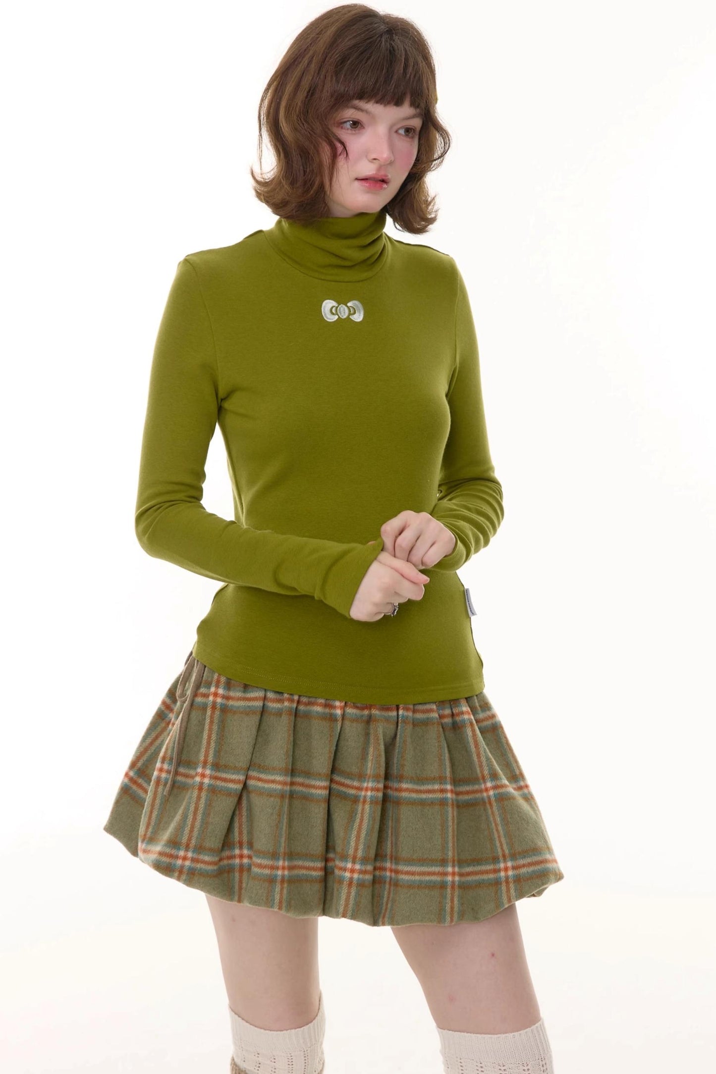 Autumn Retro High Neck Knitted Top