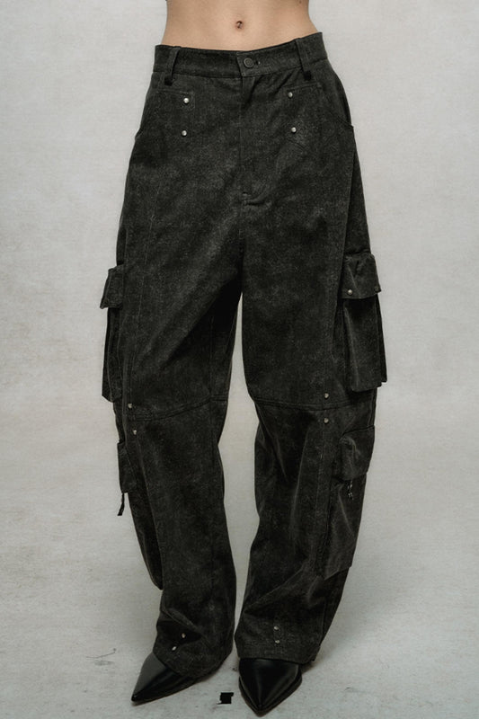 Punk Retro Distressed Cargo Pants