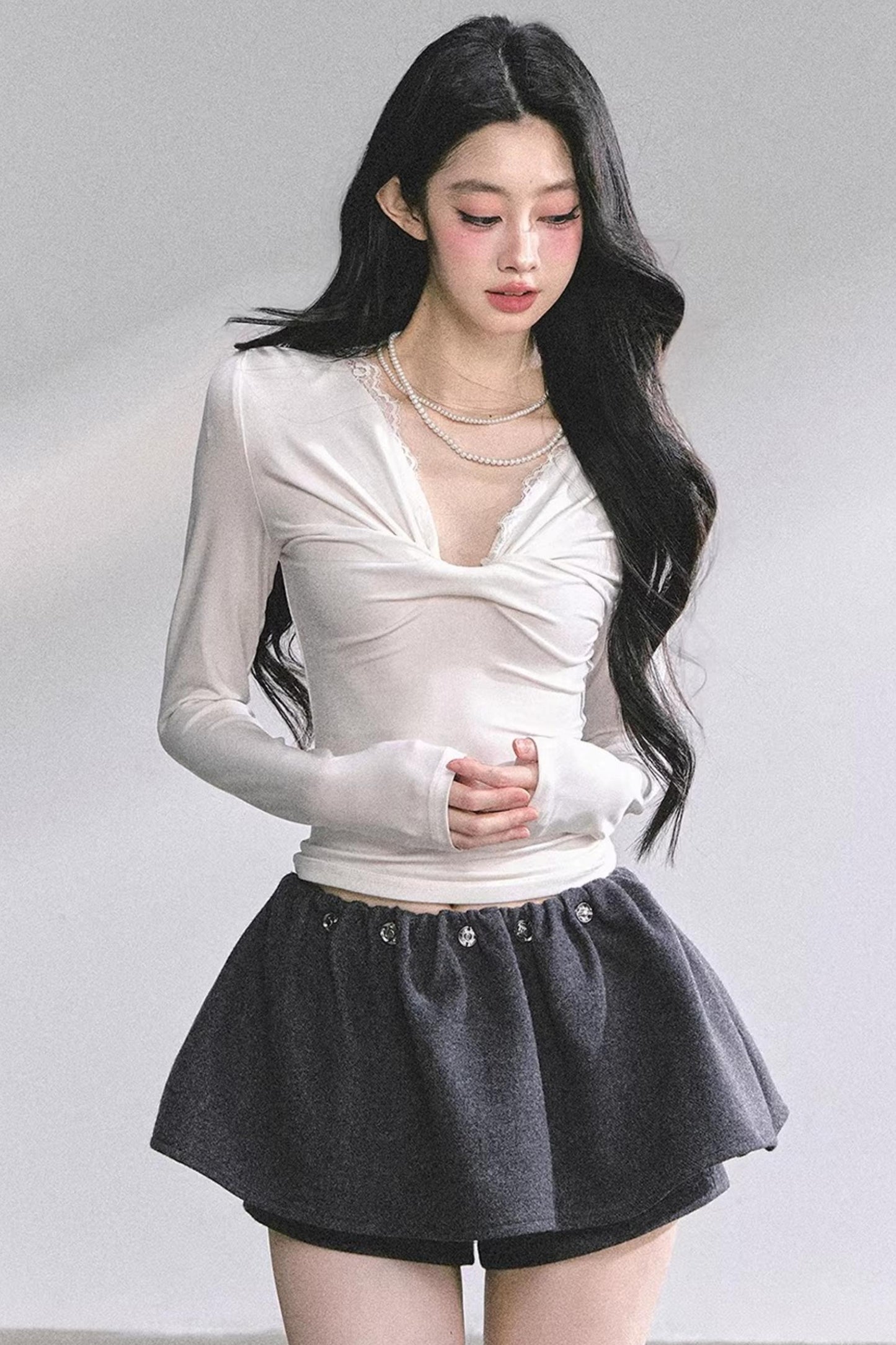 Ancient White Moonlight Lace Top