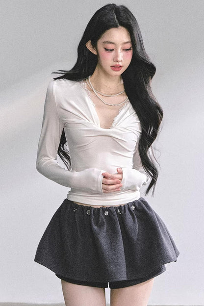 Ancient White Moonlight Lace Top