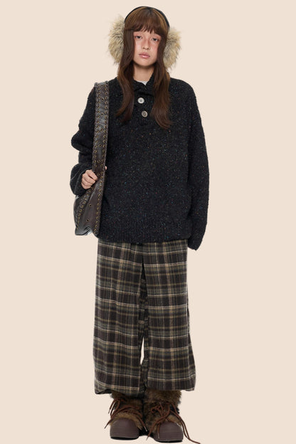 Stand-Up Vintage Sweater Jacket