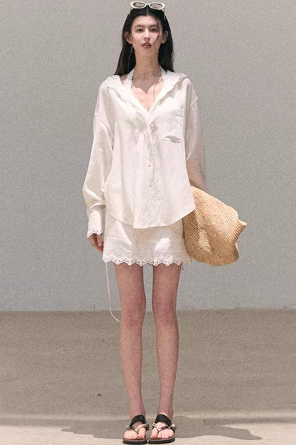 Lyocell Lace Vacation Shirt Set-Up