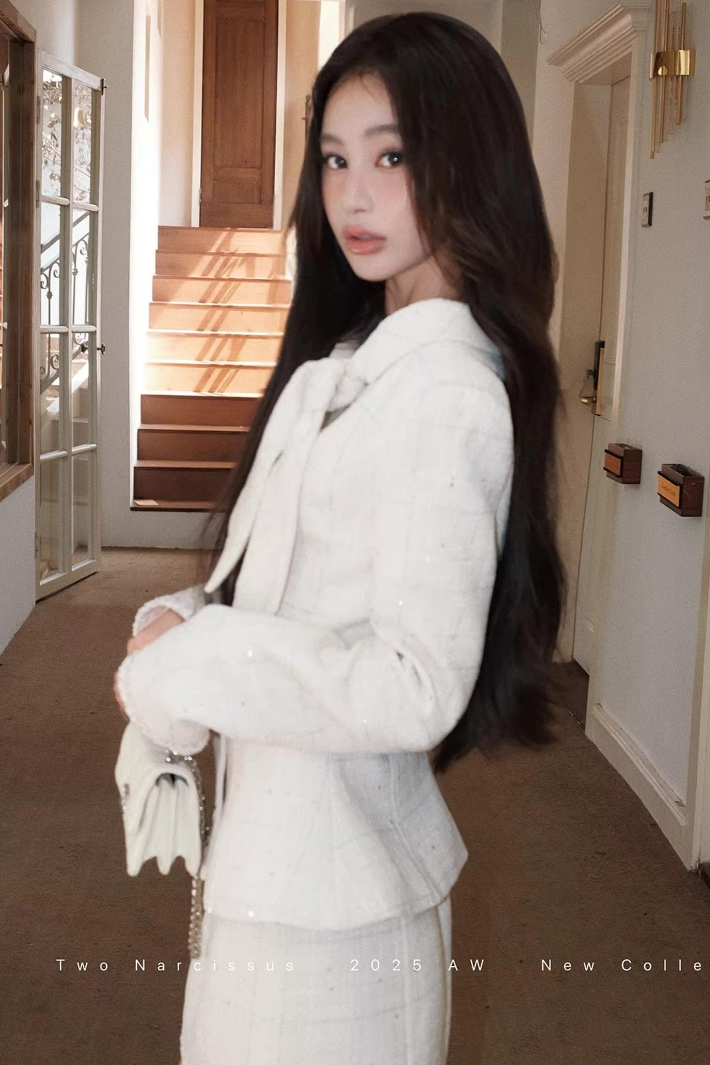 Elegant Narcissus Ribbon Suit Set-Up