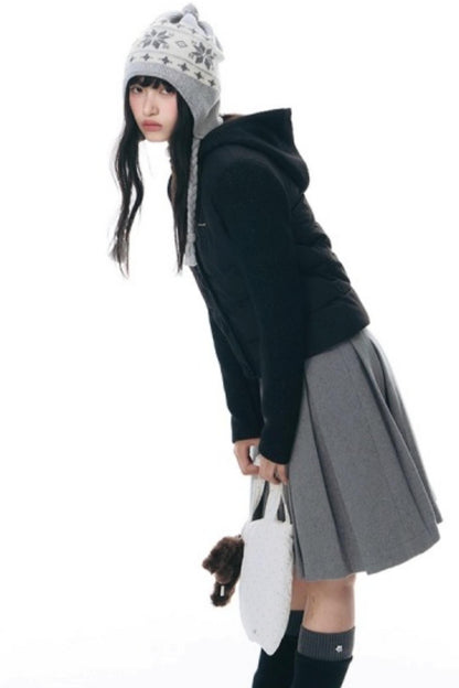 Patchwork Cropped Down Jacket