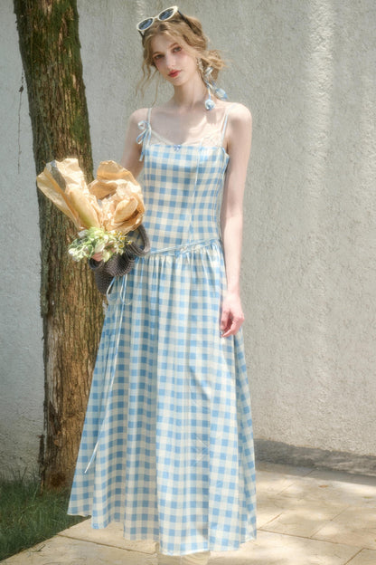 Galaxy Blue Pleated Sundress