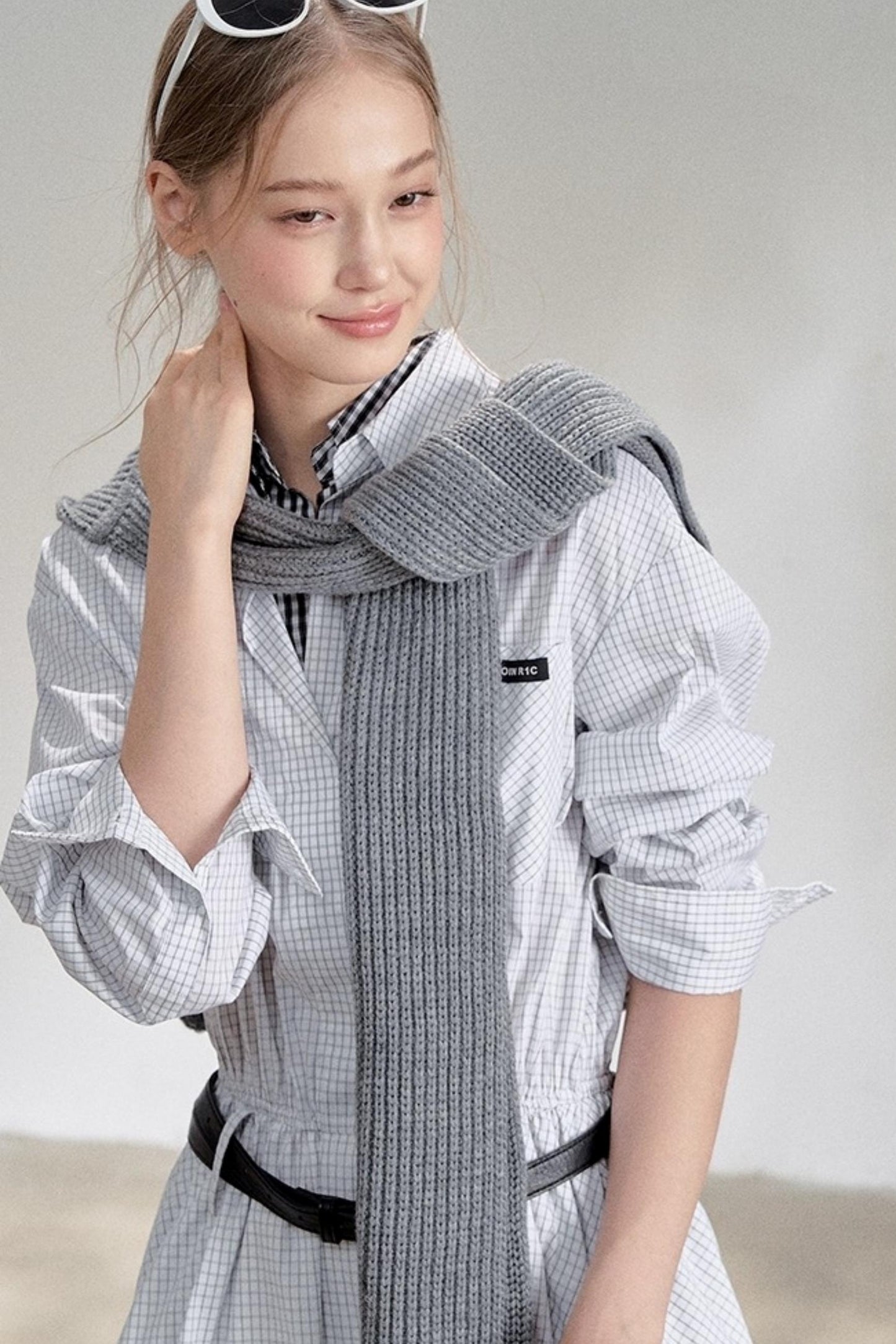 Sweater Shawl Plaid Shirt Dress