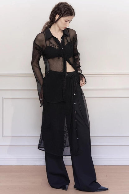 French Lace Long Sleeve Shirt