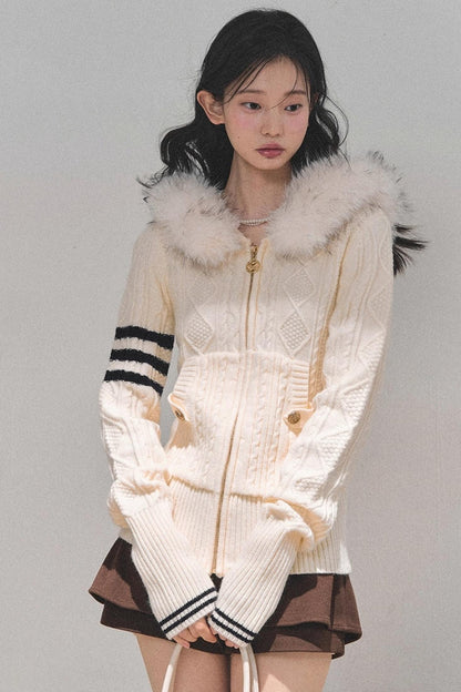 American-Style Hooded Knit Sweater