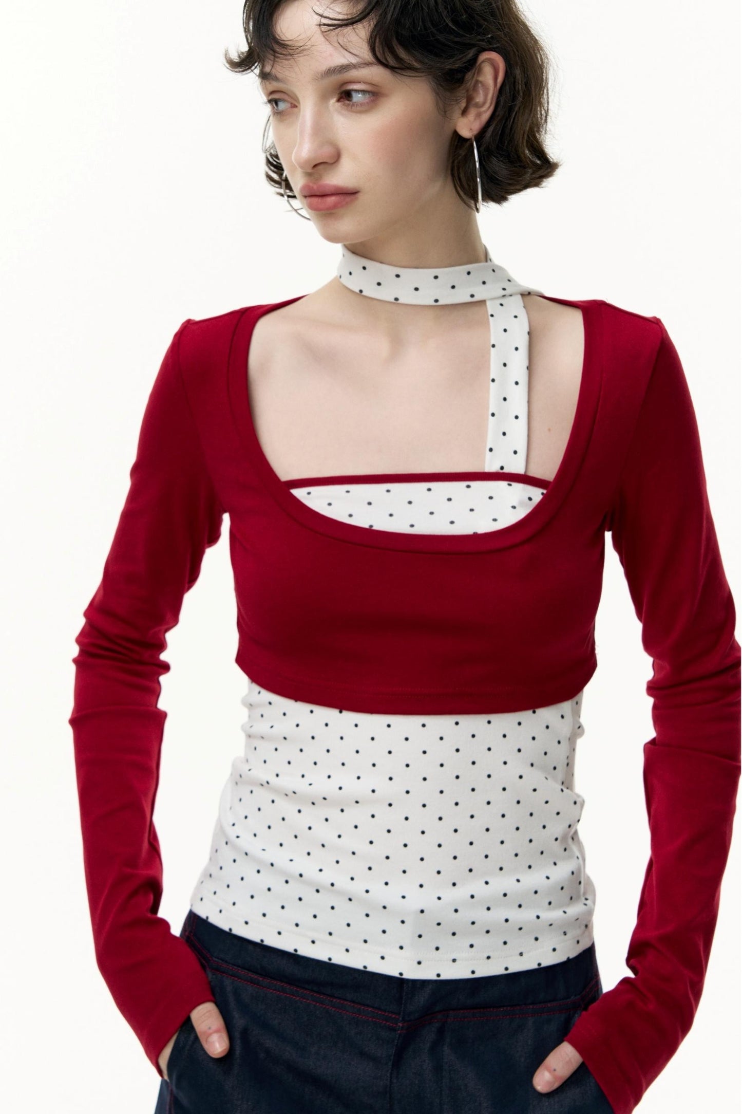 Salt Tea Polka Dot Striped Smock Set