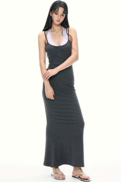 Color Clash Maxi Dress