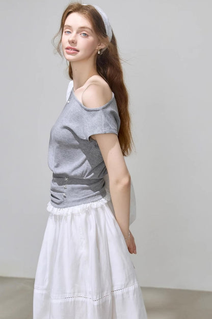 Summer Slant Shoulder Chic Set-Up