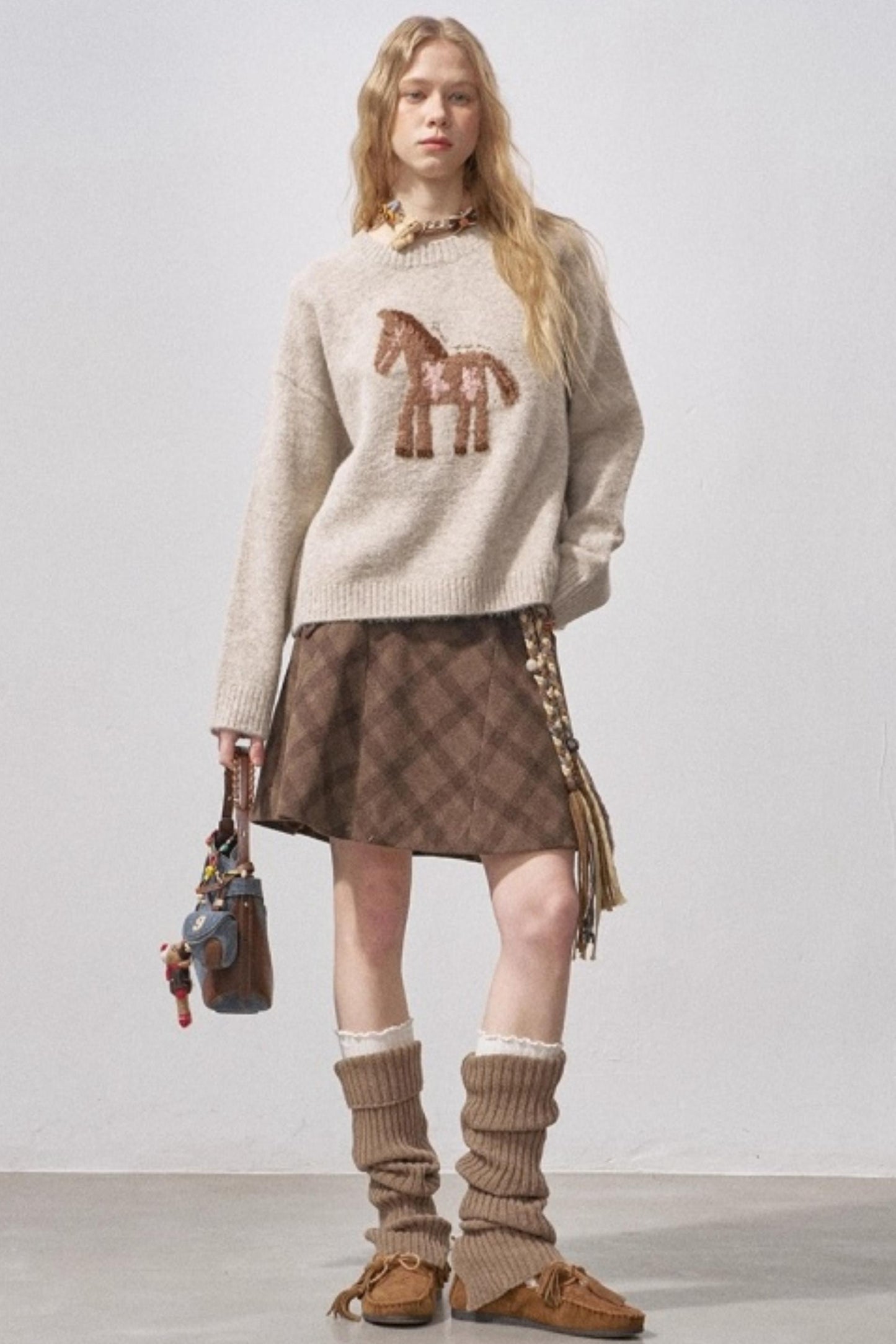 Floral Pony Festive Sweater