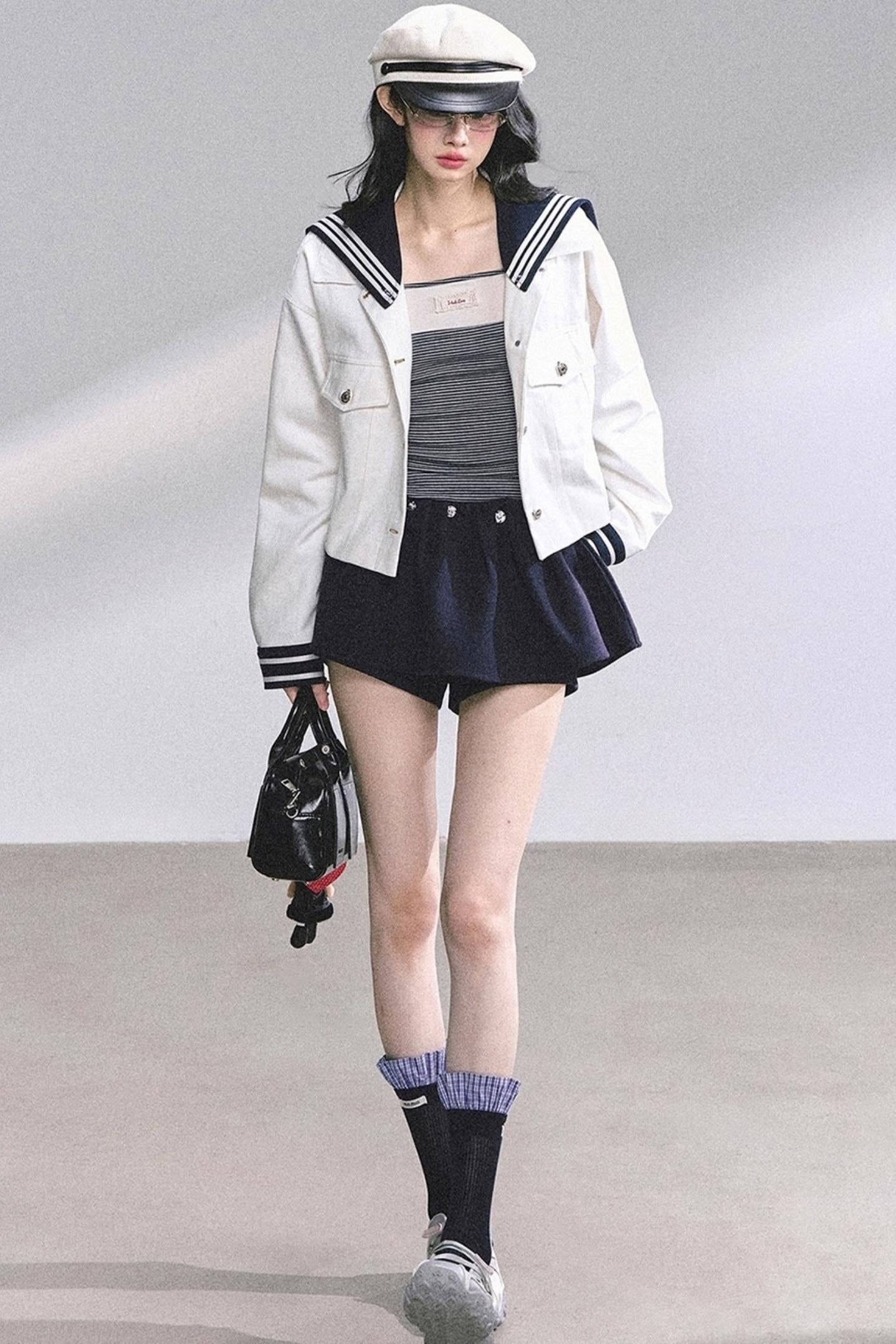 Luxury Denim Cargo Jacket