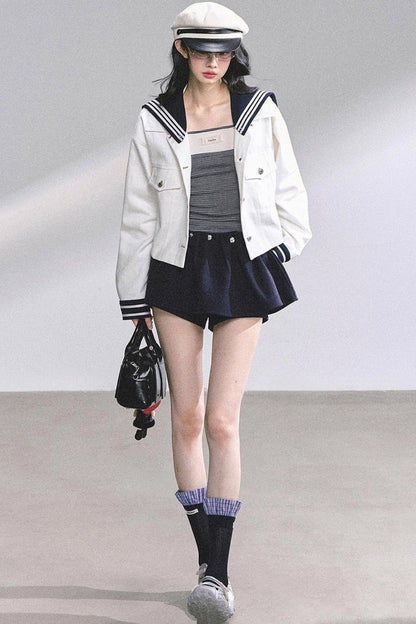 Luxury Denim Cargo Jacket