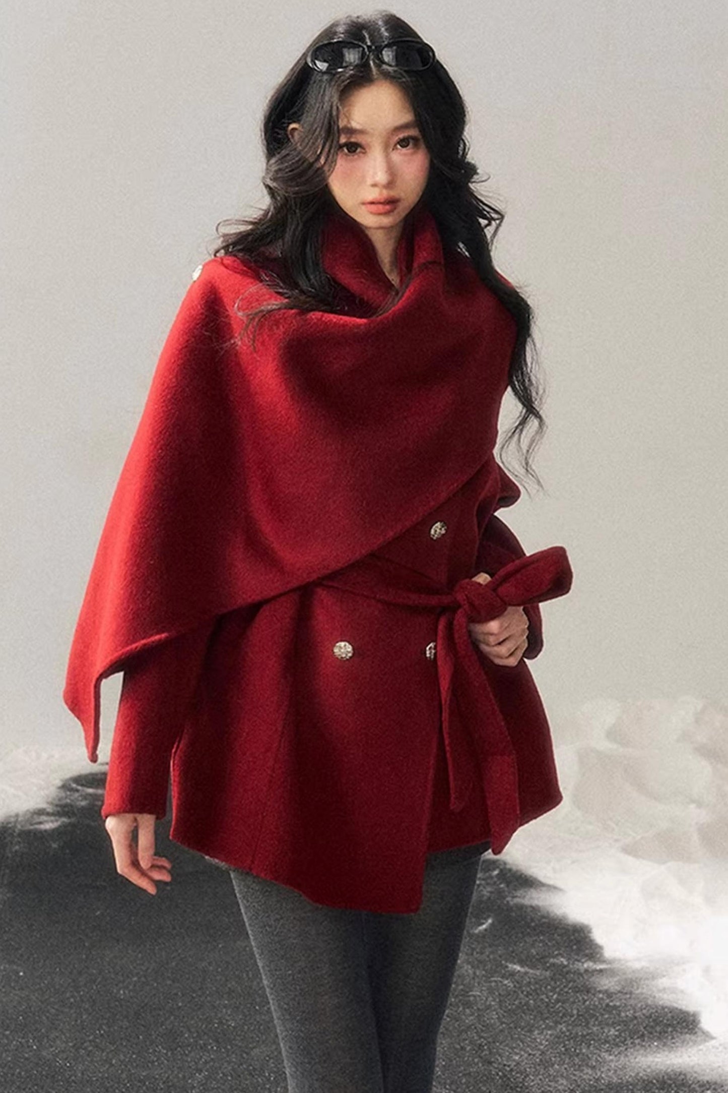 Woolen A-Line Skirt Pants