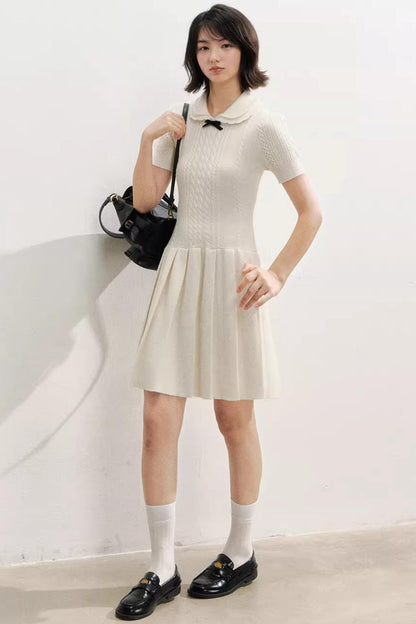 Slim Knit Pleated Dress