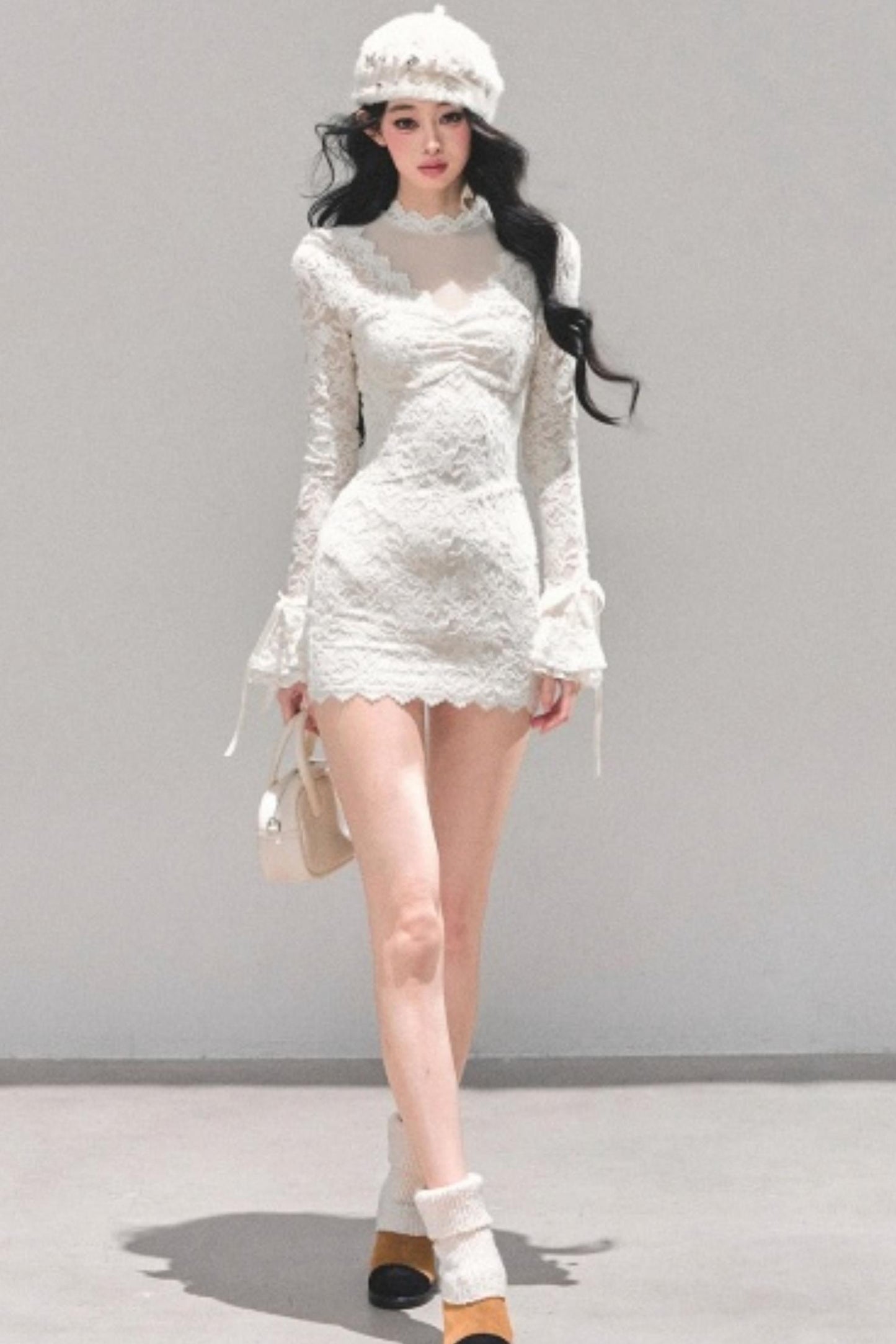 French Lace Mesh Dress