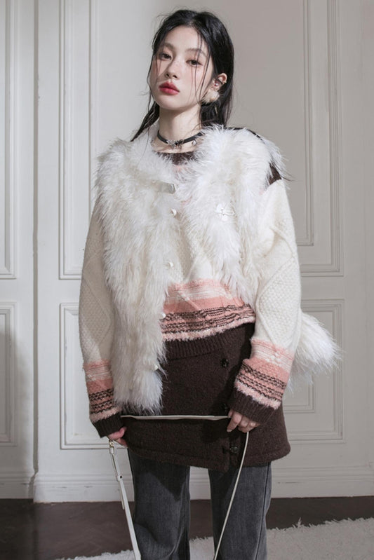 Cedar Milk Eco-Friendly Fur Vest