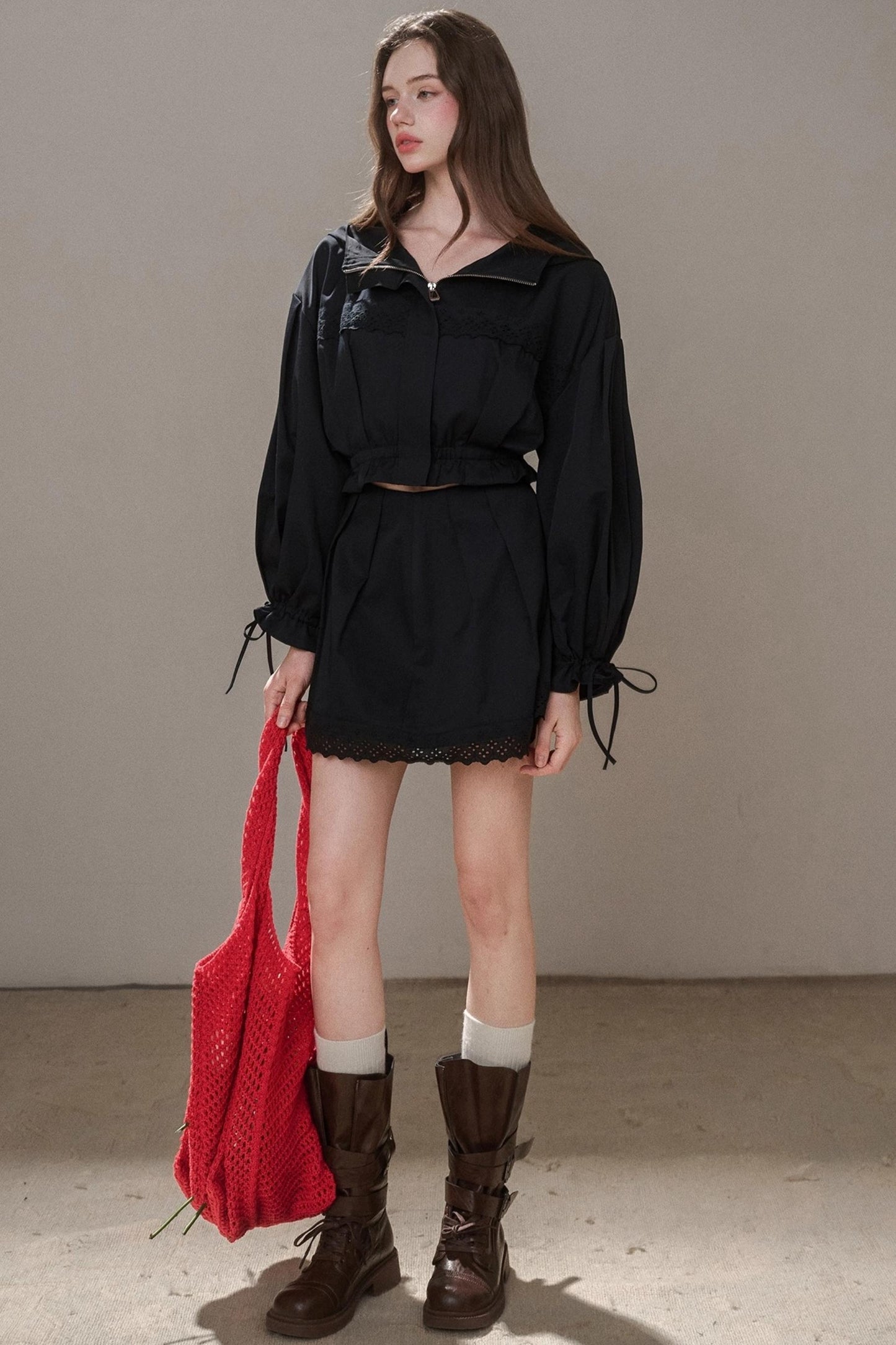 Cotton Trench Coat Set