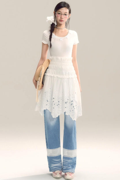 Whispering Daisy Asymmetrical Skirt Top