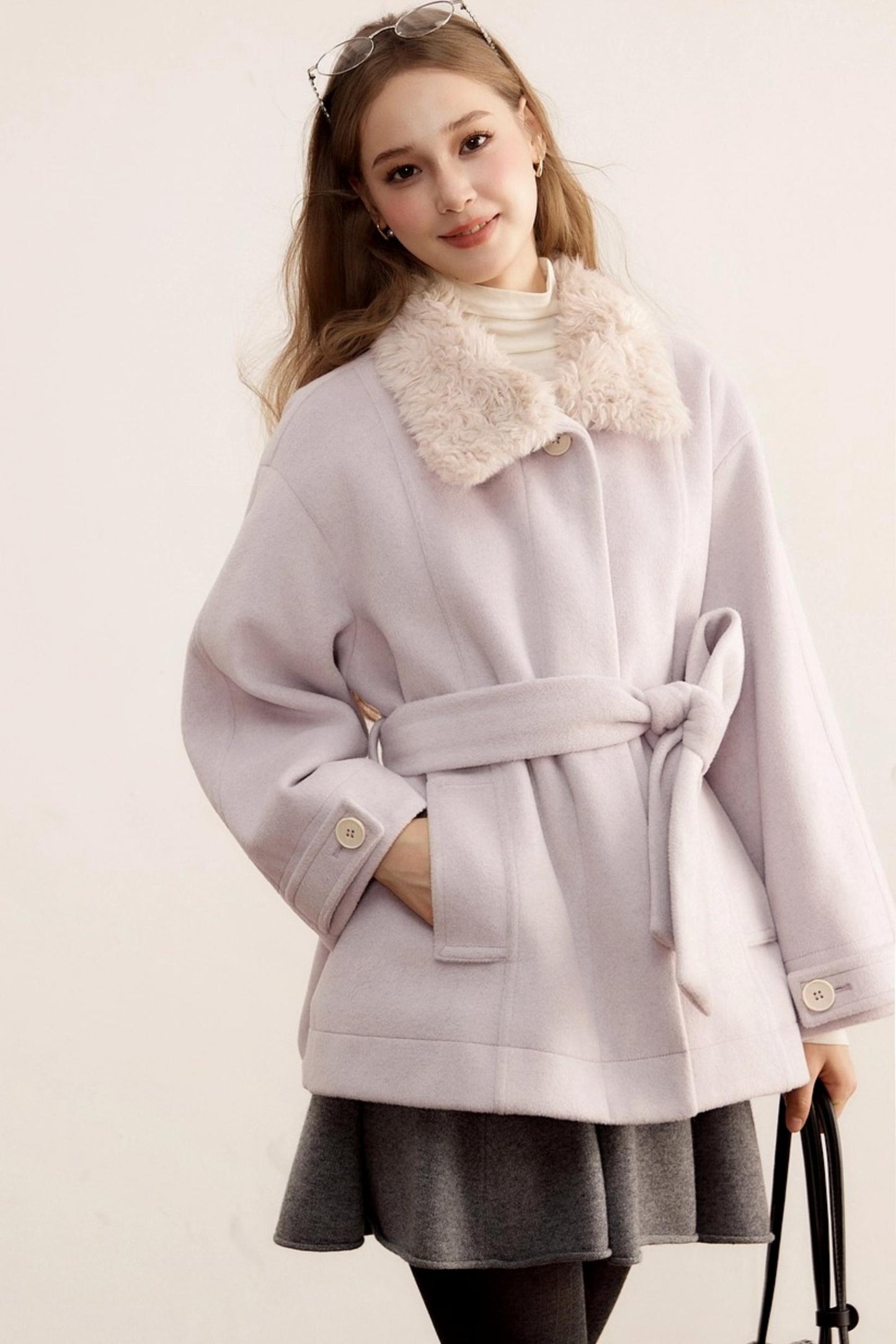 Woolen Mid-Length Winter Plush Wool Coat