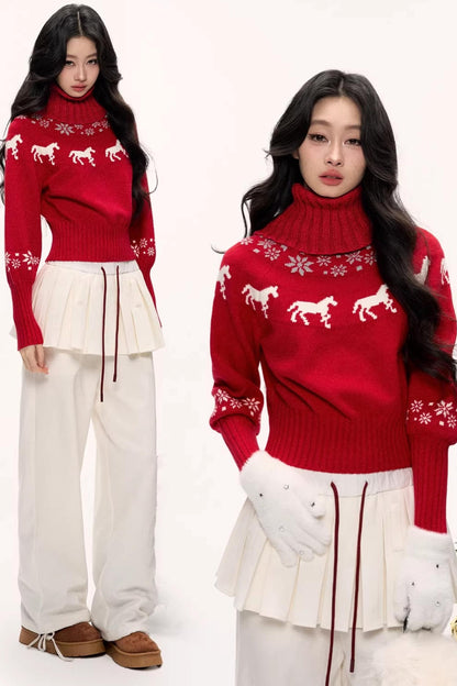 Red Luck Fair Isle Sweater