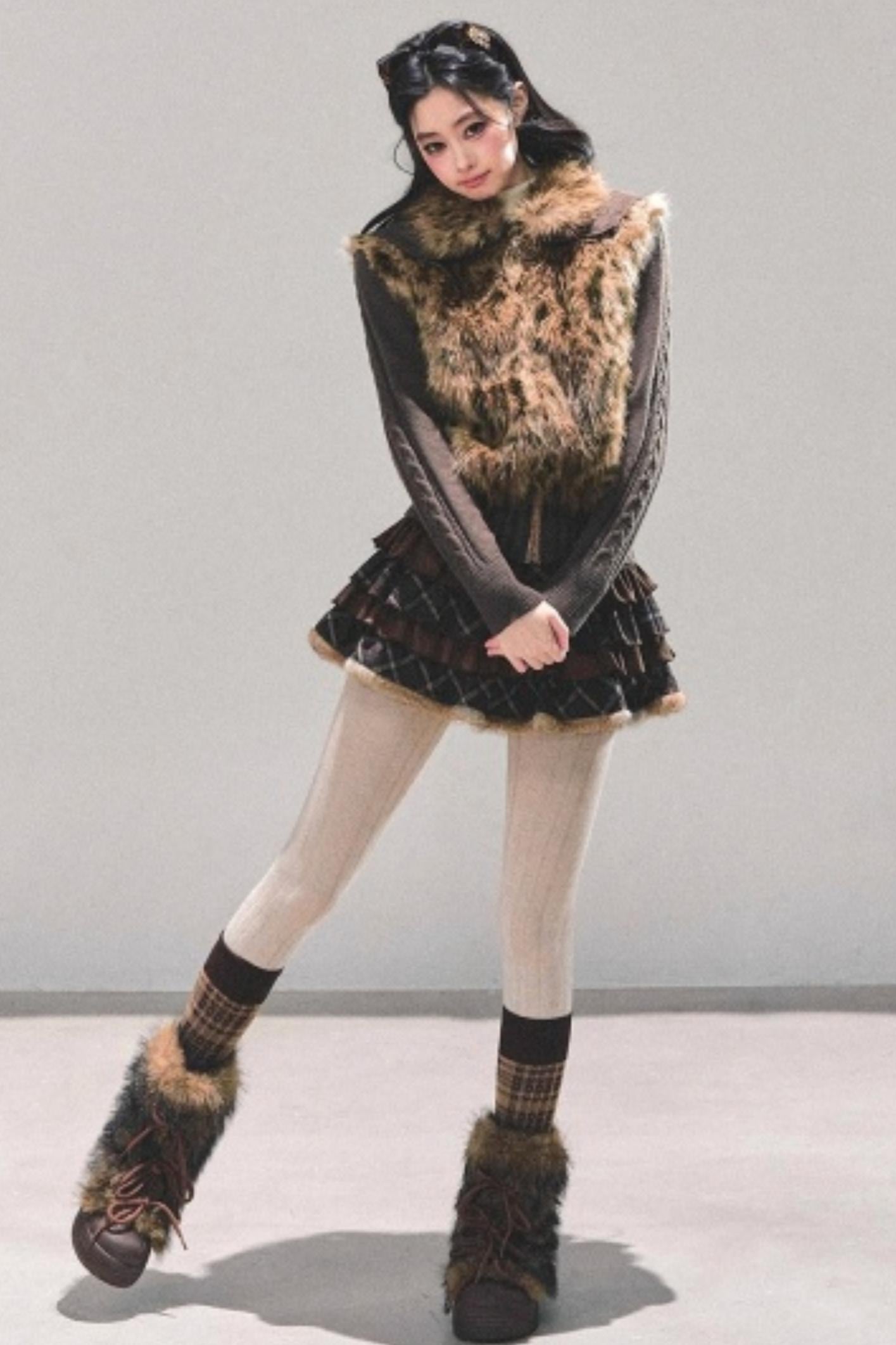 Maillard Poetry Plaid Skirt