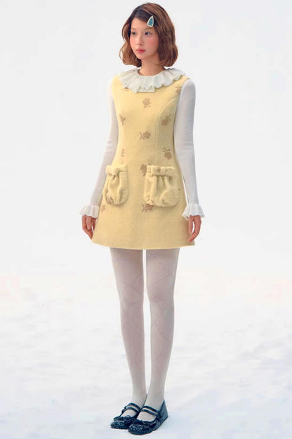 Three-Dimensional Lace Knit Slim Top