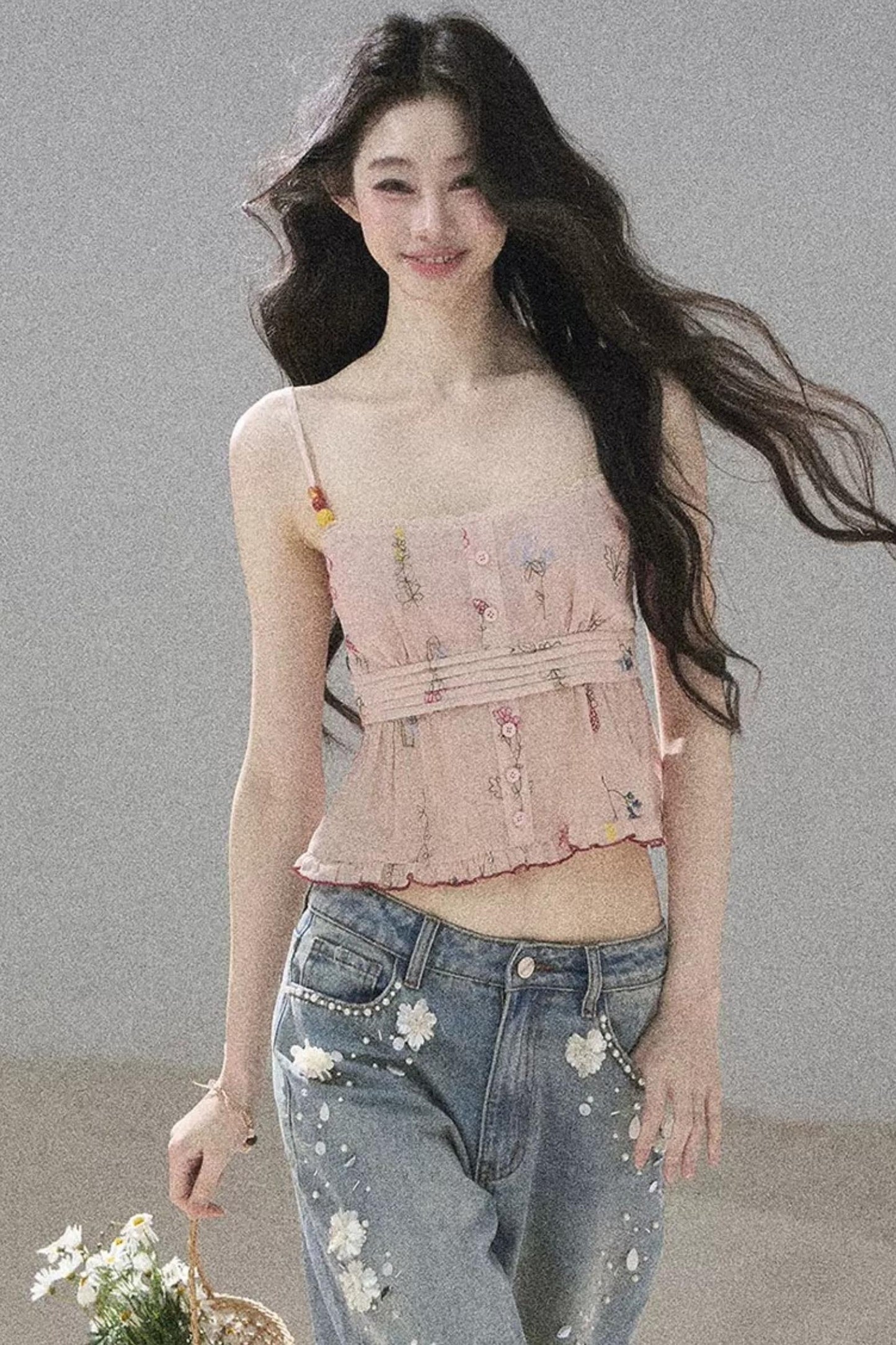 Lace Floral Ramie Top