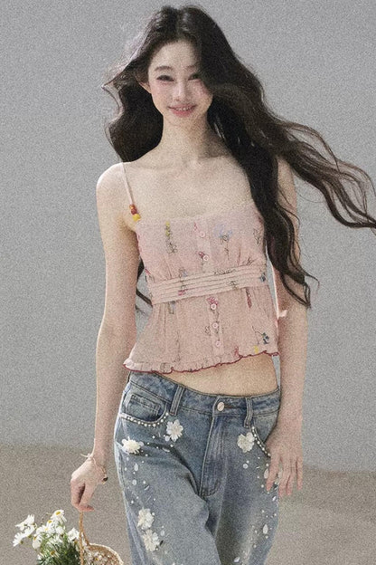 Lace Floral Ramie Top