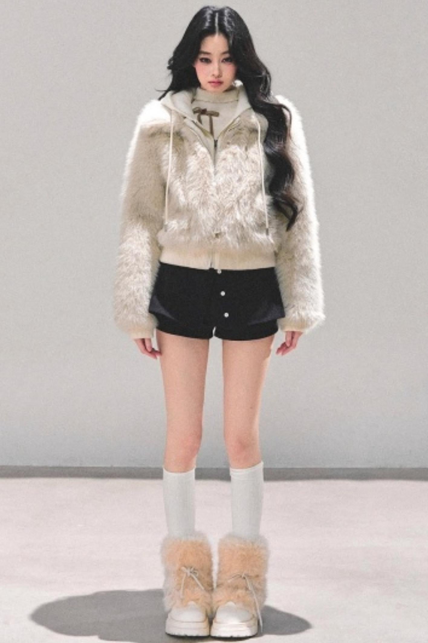 Hooded Fur Winter Coat