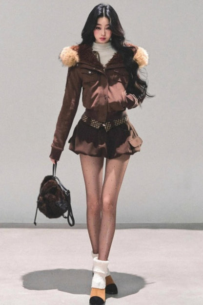 Winter Plush Hooded Coat