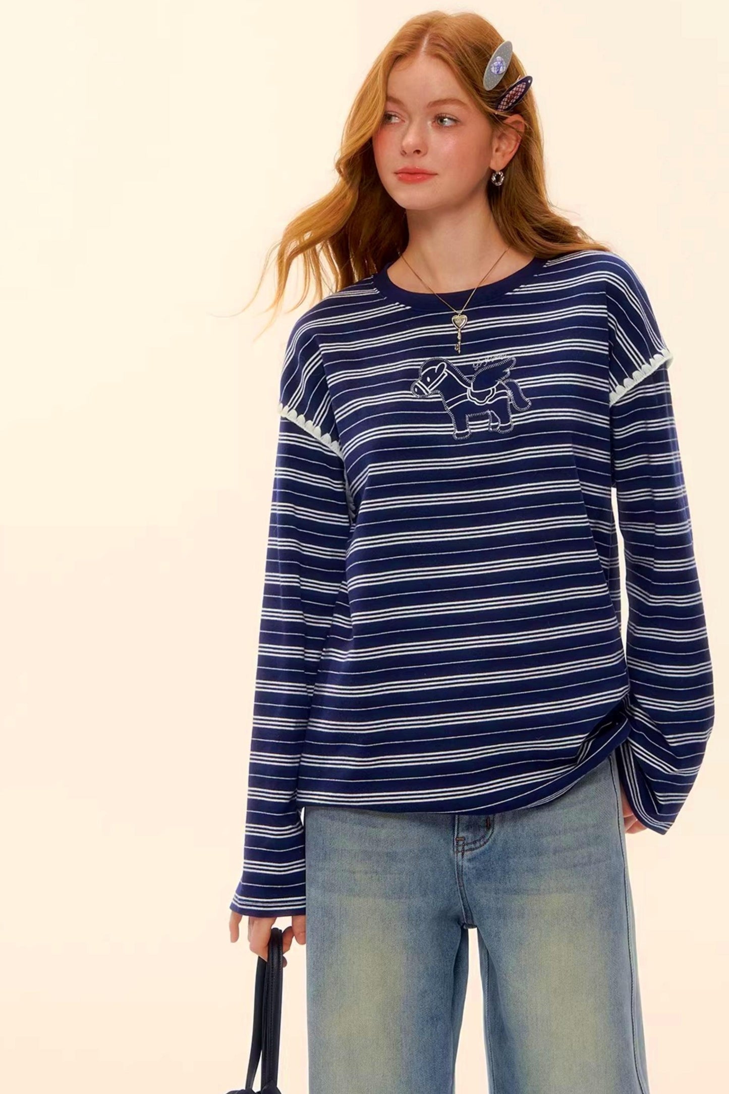 Striped Color-Block Pegasus Top