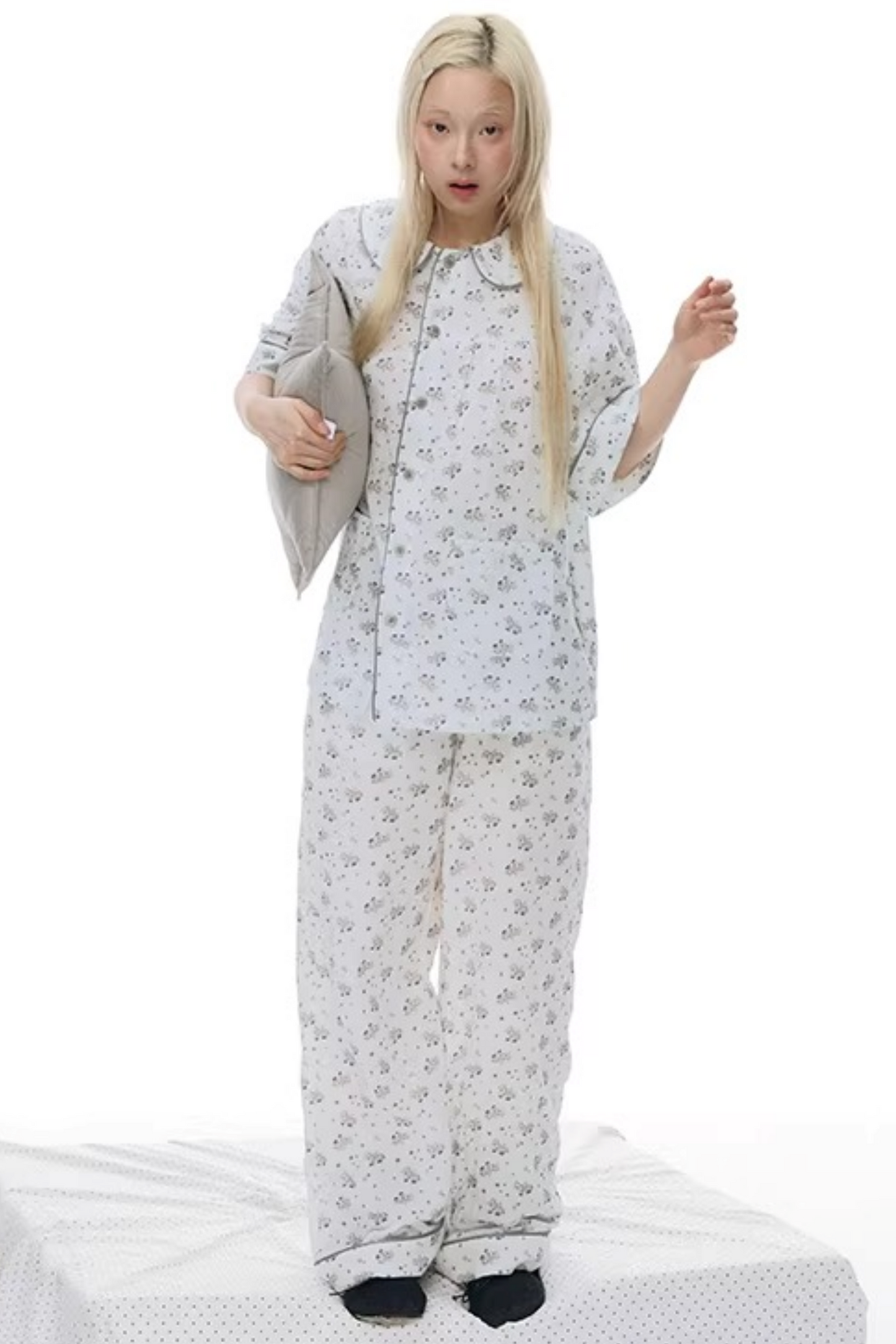 Pony-Printed Matching Pajama Set