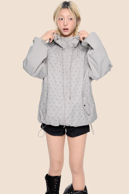 Polka Dot Hooded Sweatshirt