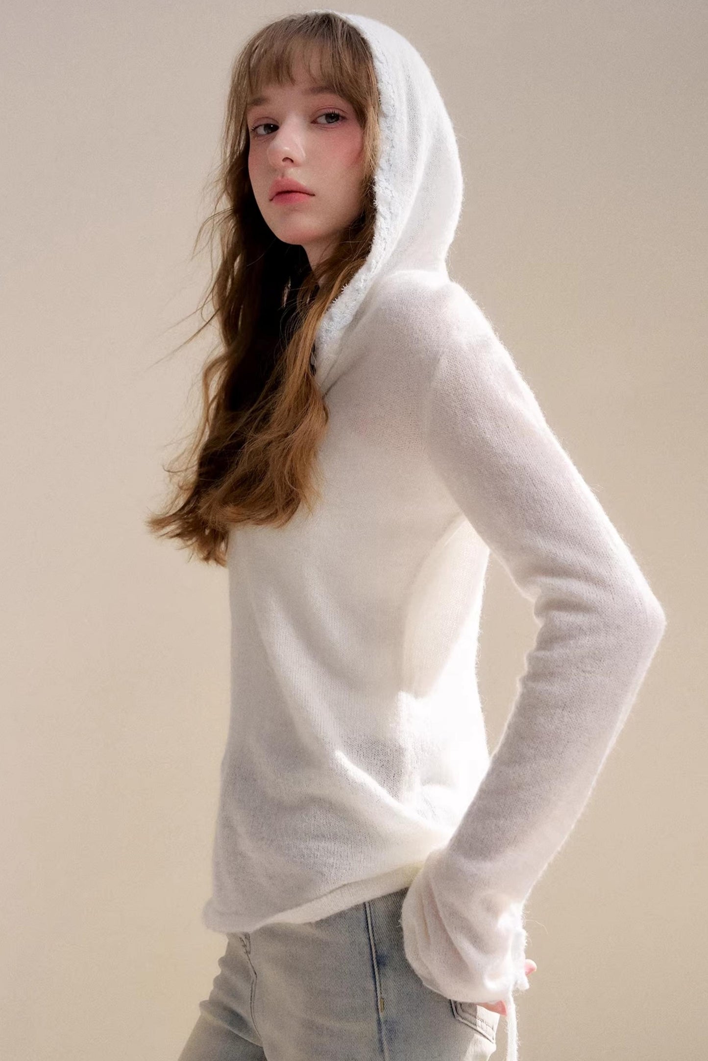 Misty Morning Alpaca Hooded Sweater