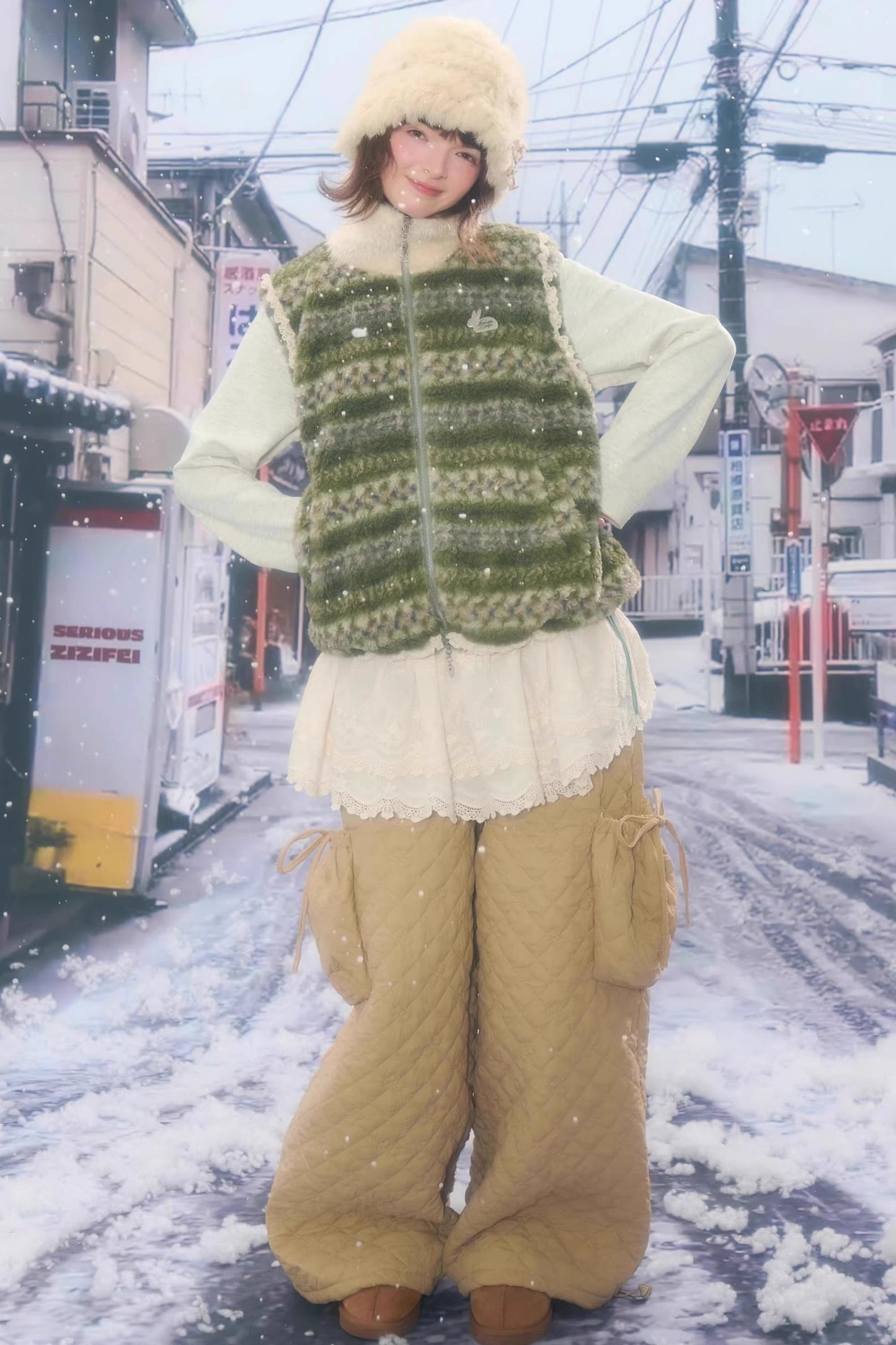 Retro Fair Isle Fleece Vest Jacket