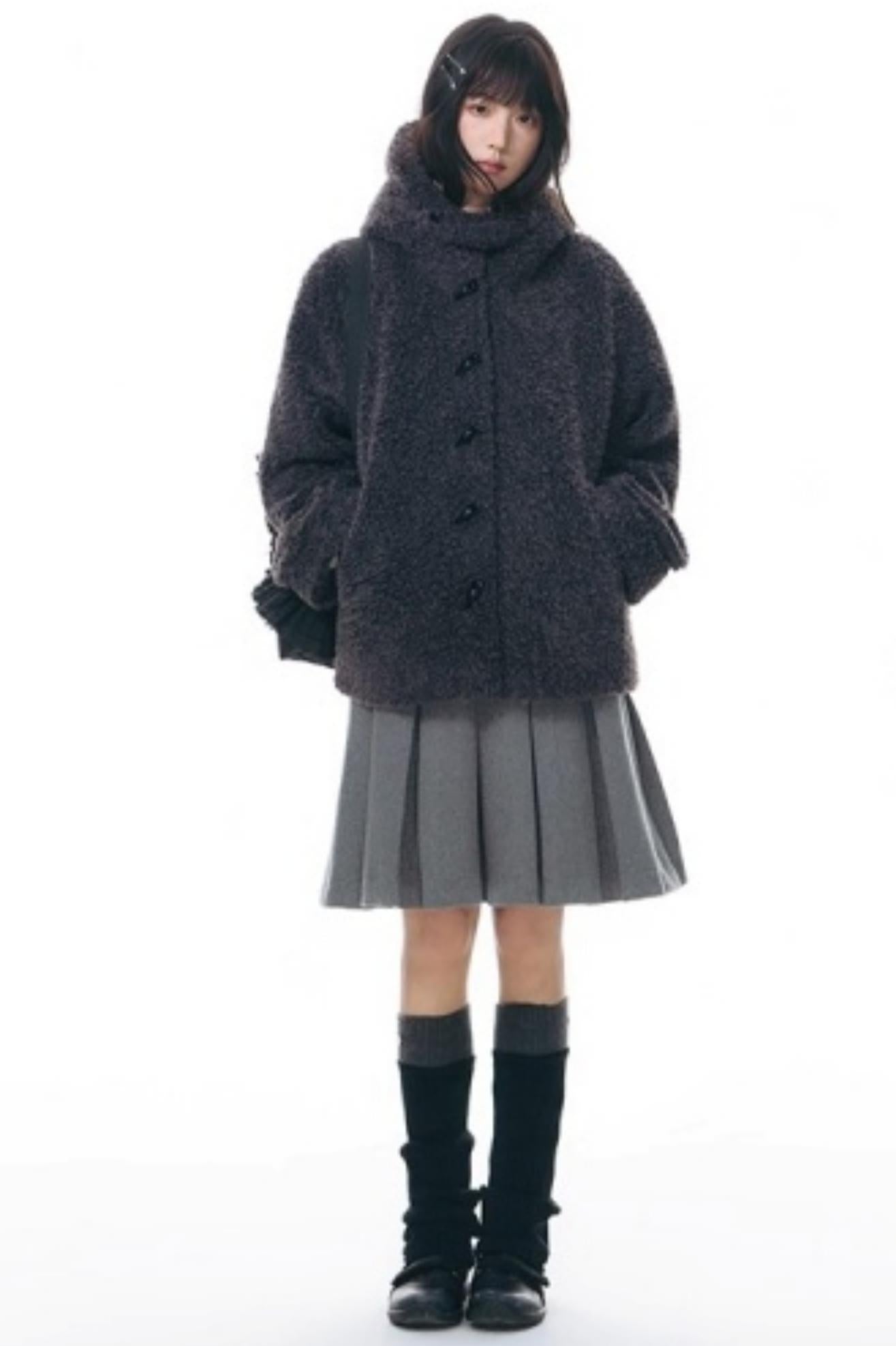 Cozy Hooded Lamb Wool Jacket