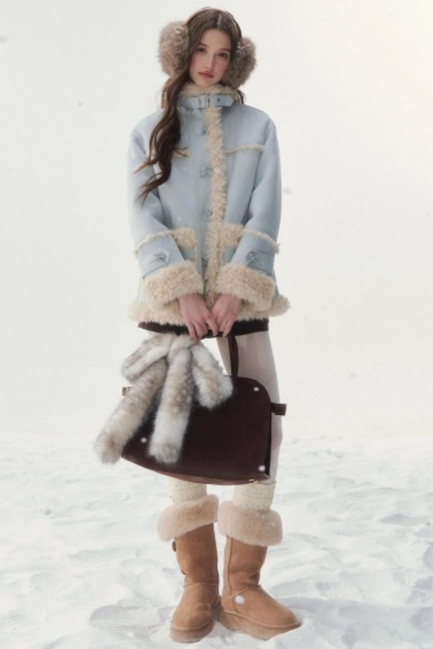 Pink and Blue Reversible Fur Coat