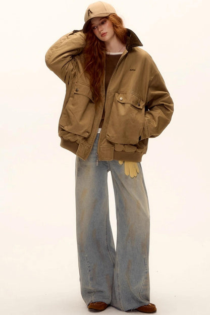 Vintage Washed Distressed Denim Pants