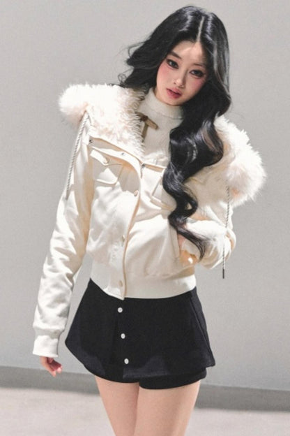 Hooded Faux Fur Winter Coat