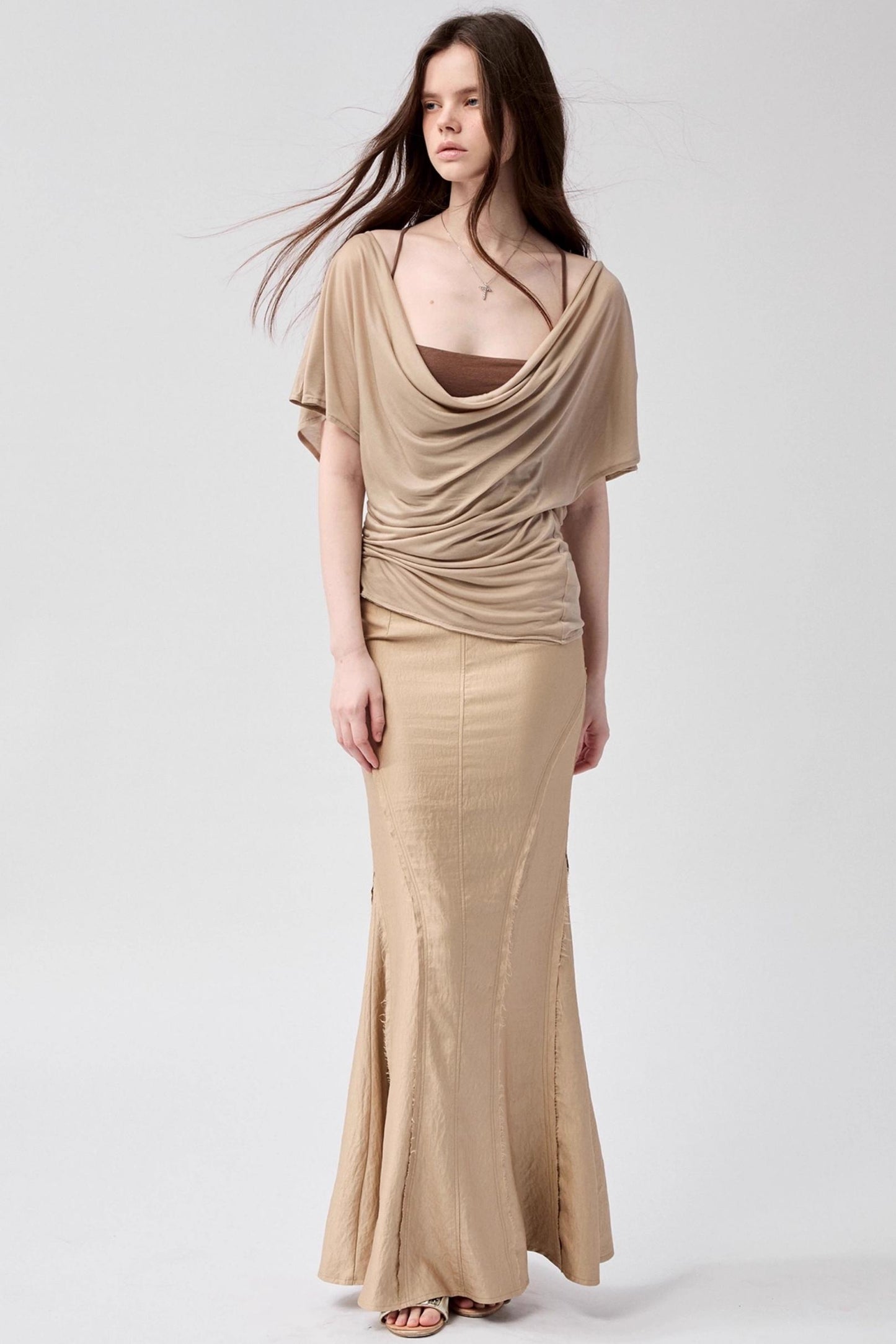 Waist Line Khaki Top